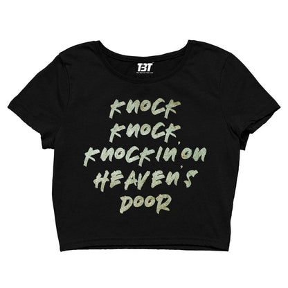 guns n' roses knockin' on heavens door crop top music band buy online united states of america usa the banyan tee tbt men women girls boys unisex black