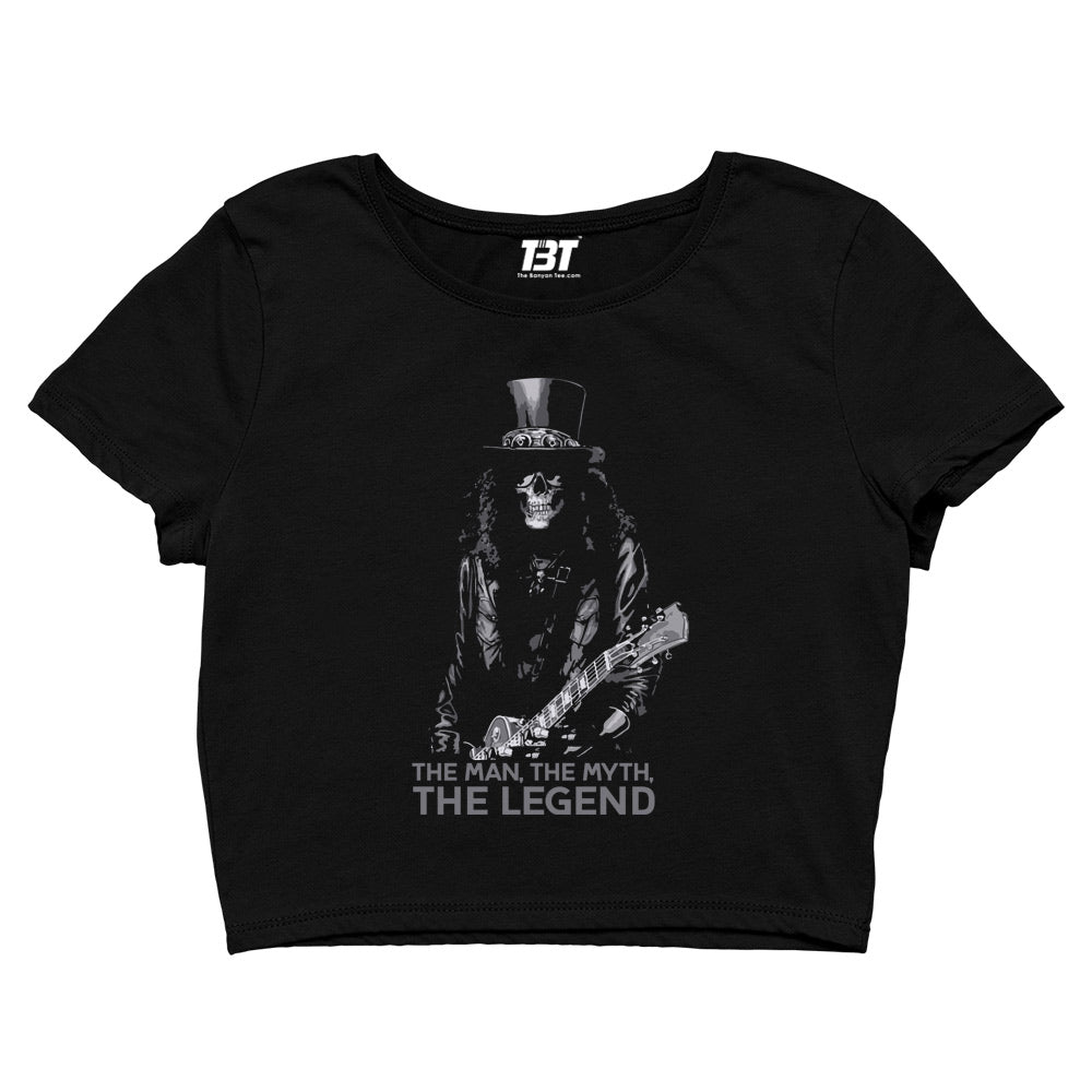 guns n' roses the legend - slash crop top music band buy online united states of america usa the banyan tee tbt men women girls boys unisex black