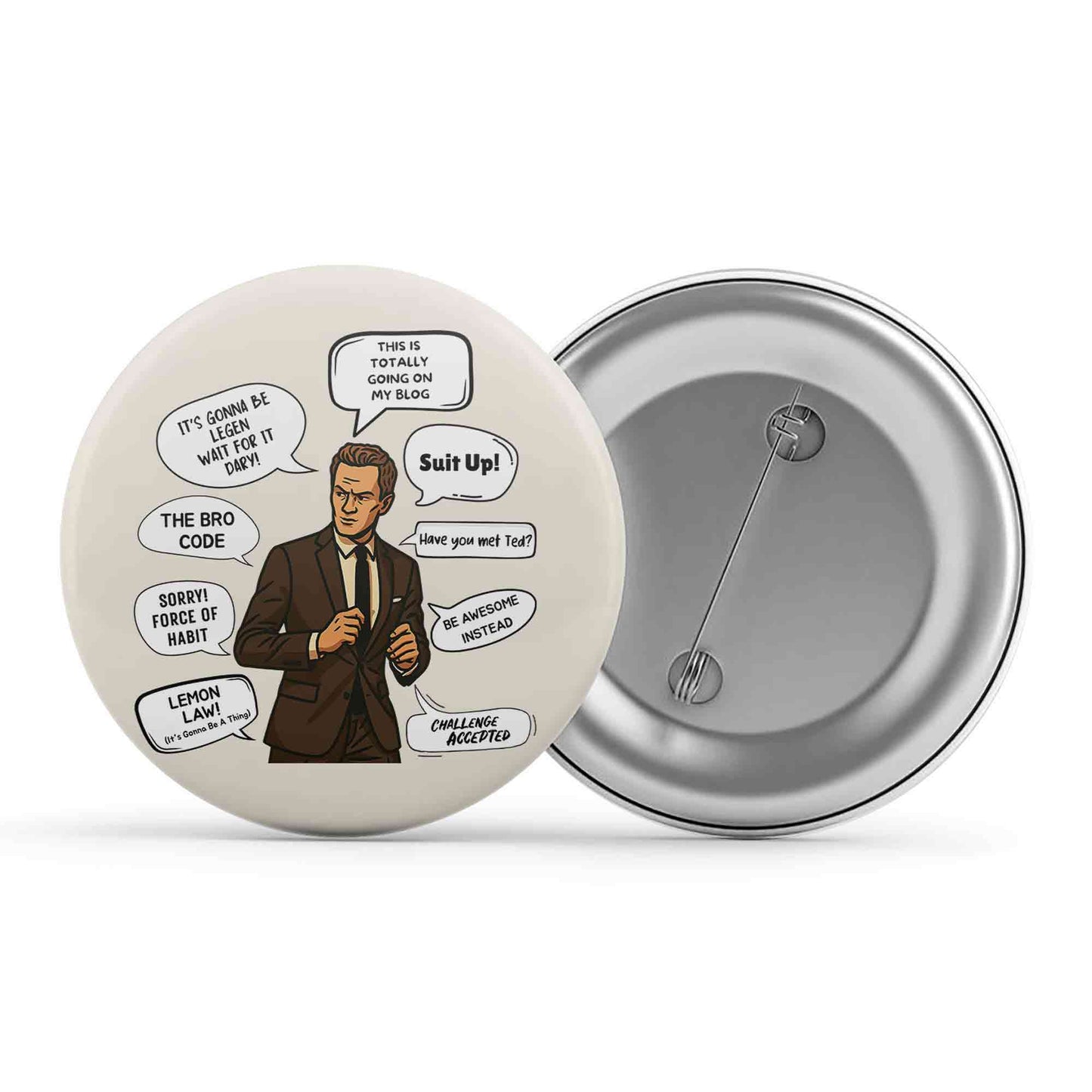 How I Met Your Mother Badge Metal Pin Button The Banyan Tee TBT