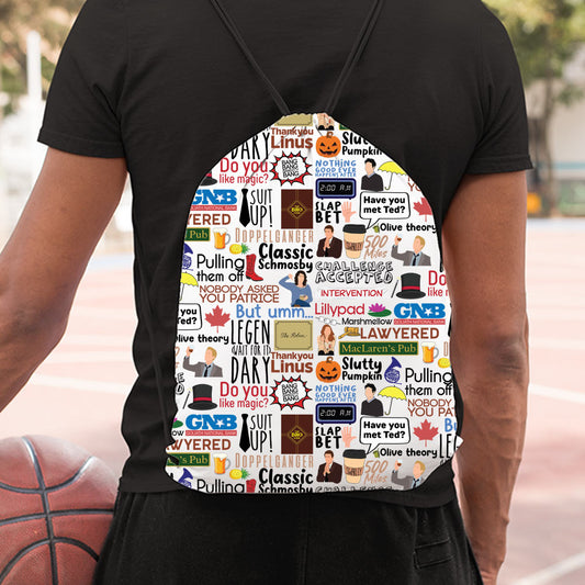 how i met your mother drawstring bag college school gym tv shows & movies buy online usa united states of america the banyan tee tbt men women girls boys unisex