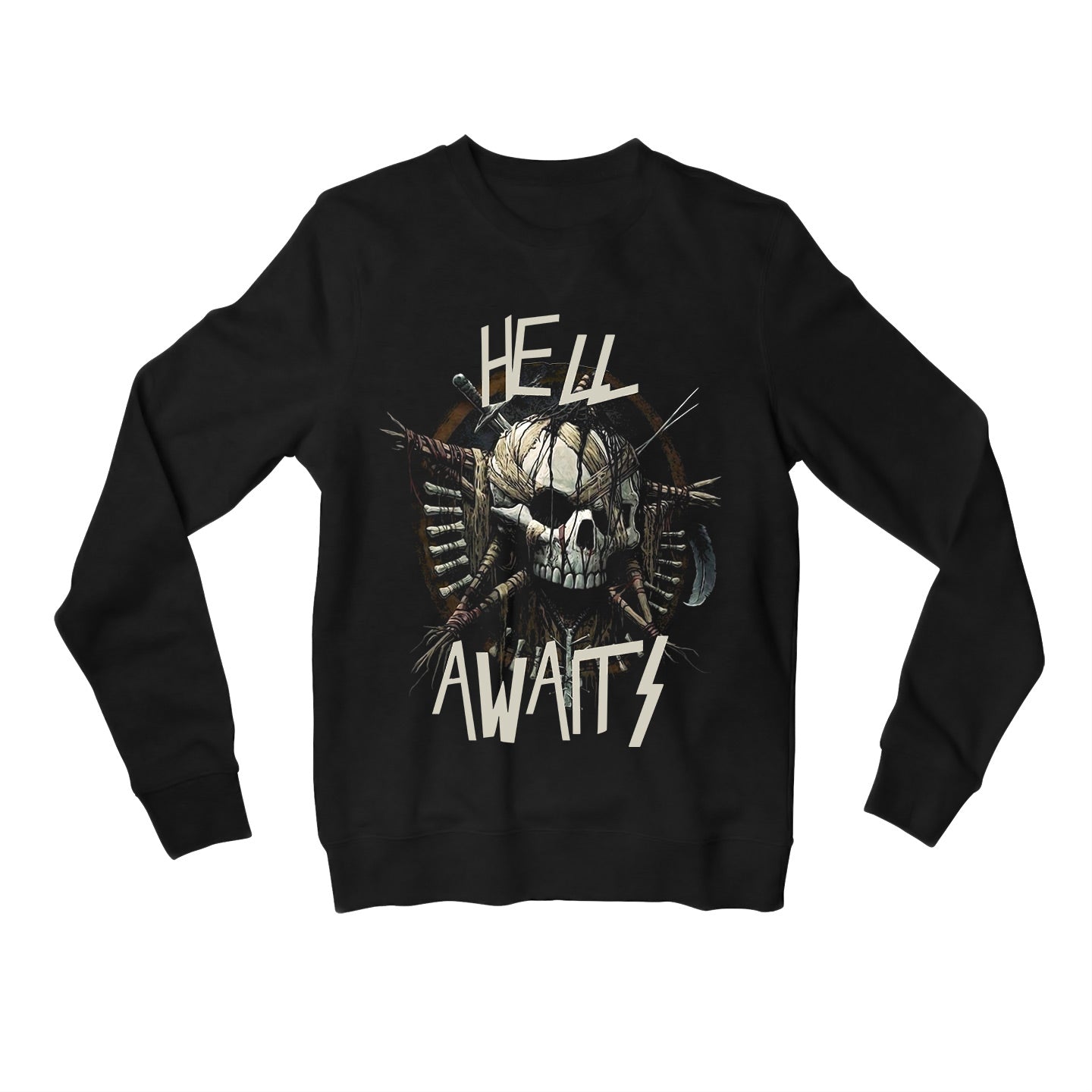 slayer hell awaits sweatshirt upper winterwear music band buy online united states usa the banyan tee tbt men women girls boys unisex black