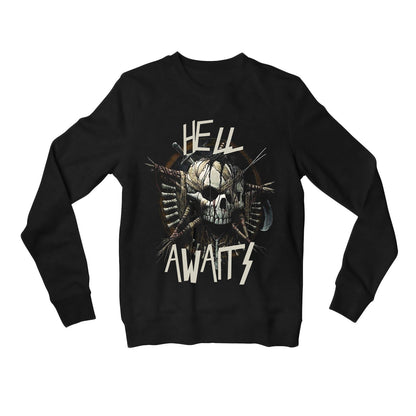 slayer hell awaits sweatshirt upper winterwear music band buy online united states usa the banyan tee tbt men women girls boys unisex black