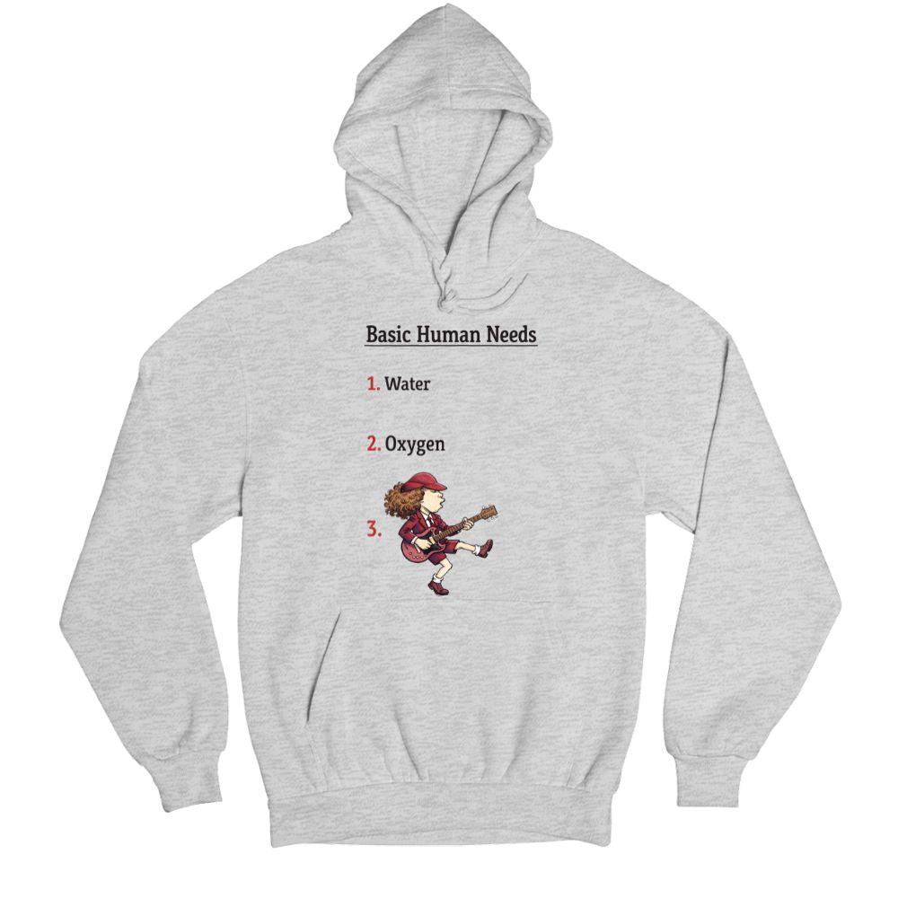 ac/dc basic human needs hoodie hooded sweatshirt winterwear music band buy online united states usa the banyan tee tbt men women girls boys unisex gray 
