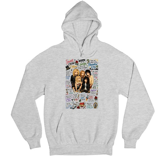 guns n' roses appetite for doodles hoodie hooded sweatshirt winterwear music band buy online united states usa the banyan tee tbt men women girls boys unisex gray 