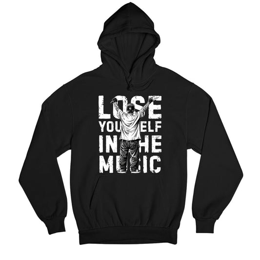 eminem lose yourself in the music hoodie hooded sweatshirt winterwear music band buy online united states usa the banyan tee tbt men women girls boys unisex black 