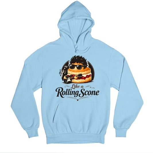 bob dylan rolling scone hoodie hooded sweatshirt winterwear music band buy online united states usa the banyan tee tbt men women girls boys unisex baby blue 