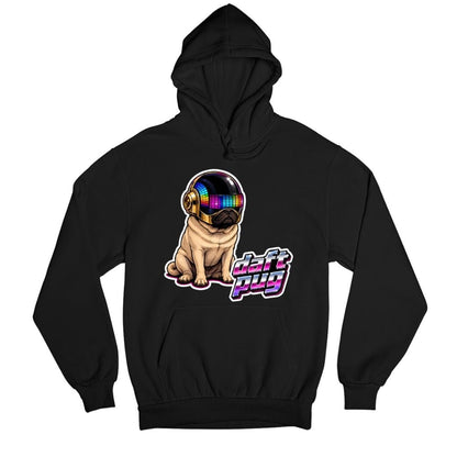 daft punk daft pug hoodie hooded sweatshirt winterwear music band buy online united states usa the banyan tee tbt men women girls boys unisex black 