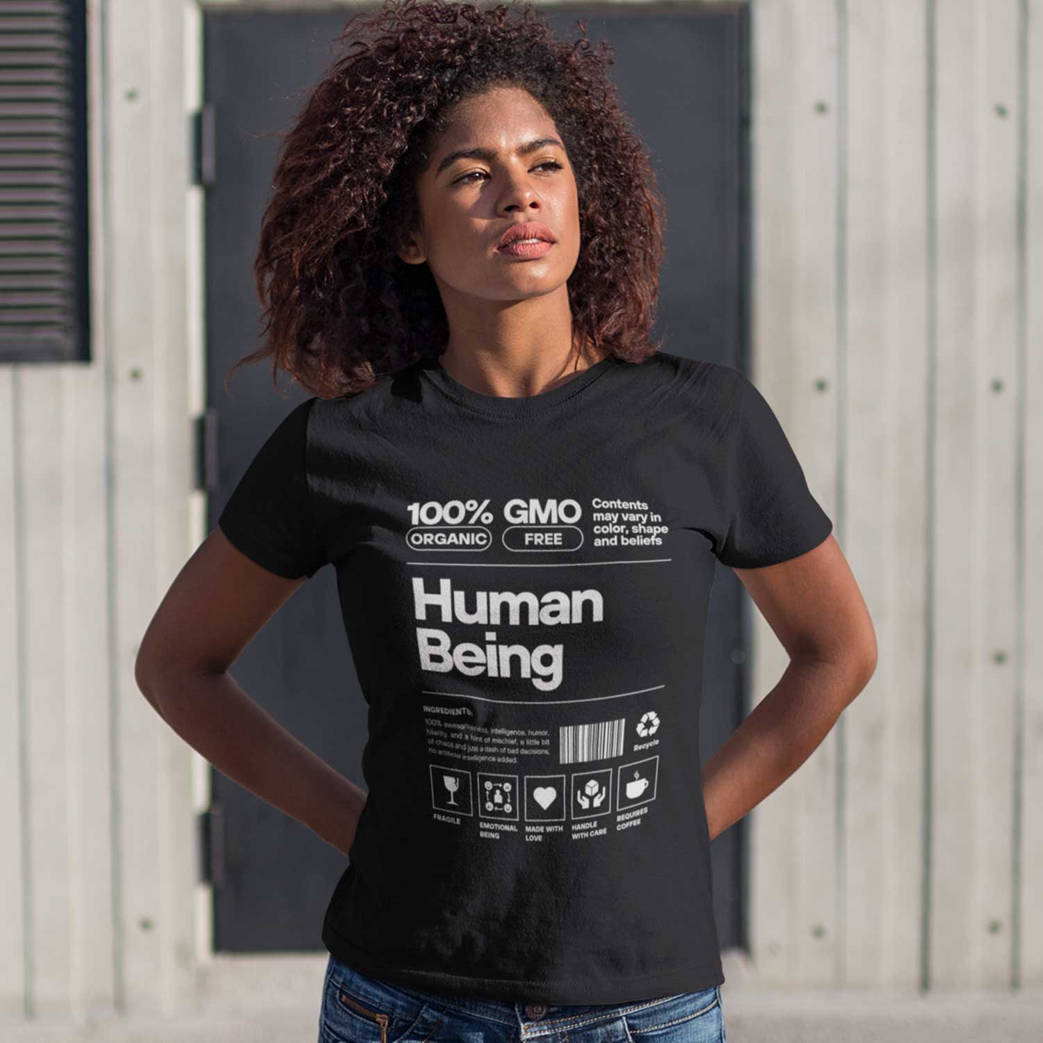 graphic human being t-shirt printed graphic stylish buy online united states usa the banyan tee tbt men women girls boys unisex black 
