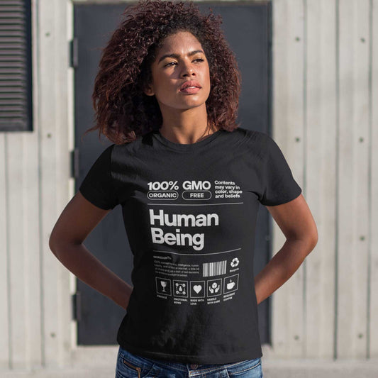graphic human being t-shirt printed graphic stylish buy online united states usa the banyan tee tbt men women girls boys unisex black 