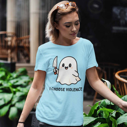 graphic i choose violence t-shirt printed graphic stylish buy online united states usa the banyan tee tbt men women girls boys unisex baby blue 