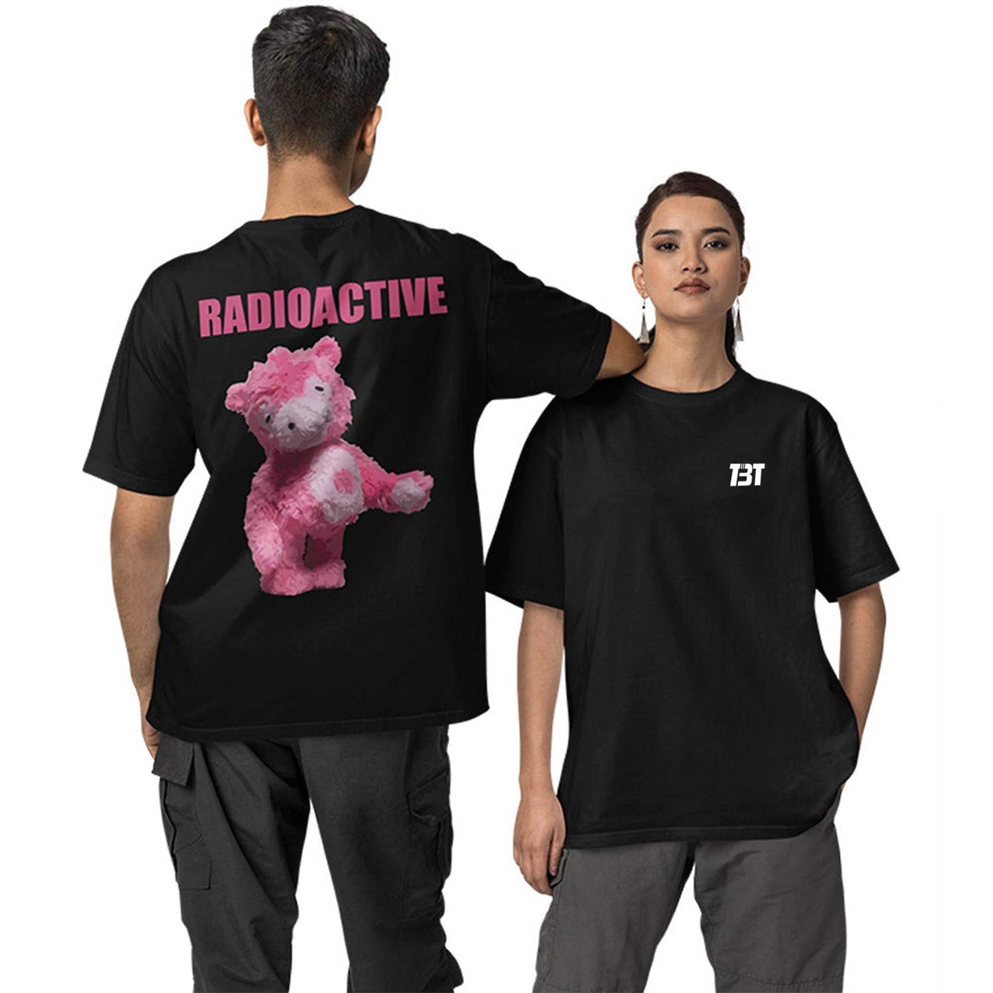 Oversized T shirt - Radioactive Pink Bear
