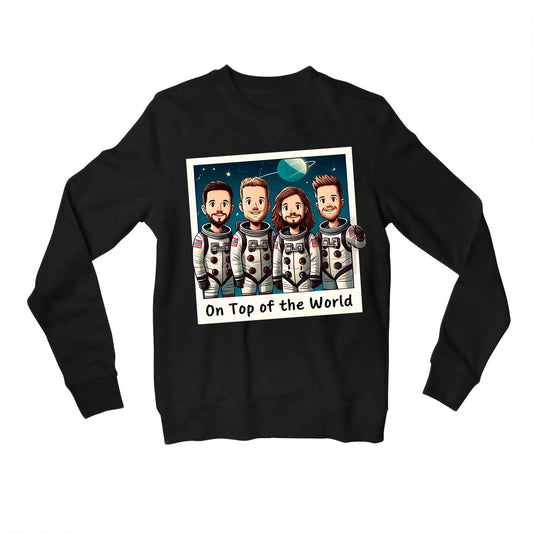 imagine dragons top of the world sweatshirt upper winterwear music band buy online united states usa the banyan tee tbt men women girls boys unisex black