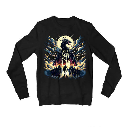 imagine dragons not a yes sir, not a follower sweatshirt upper winterwear music band buy online united states usa the banyan tee tbt men women girls boys unisex black 