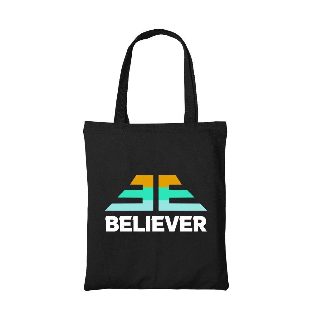 imagine dragons believer tote bag hand printed cotton women men unisex