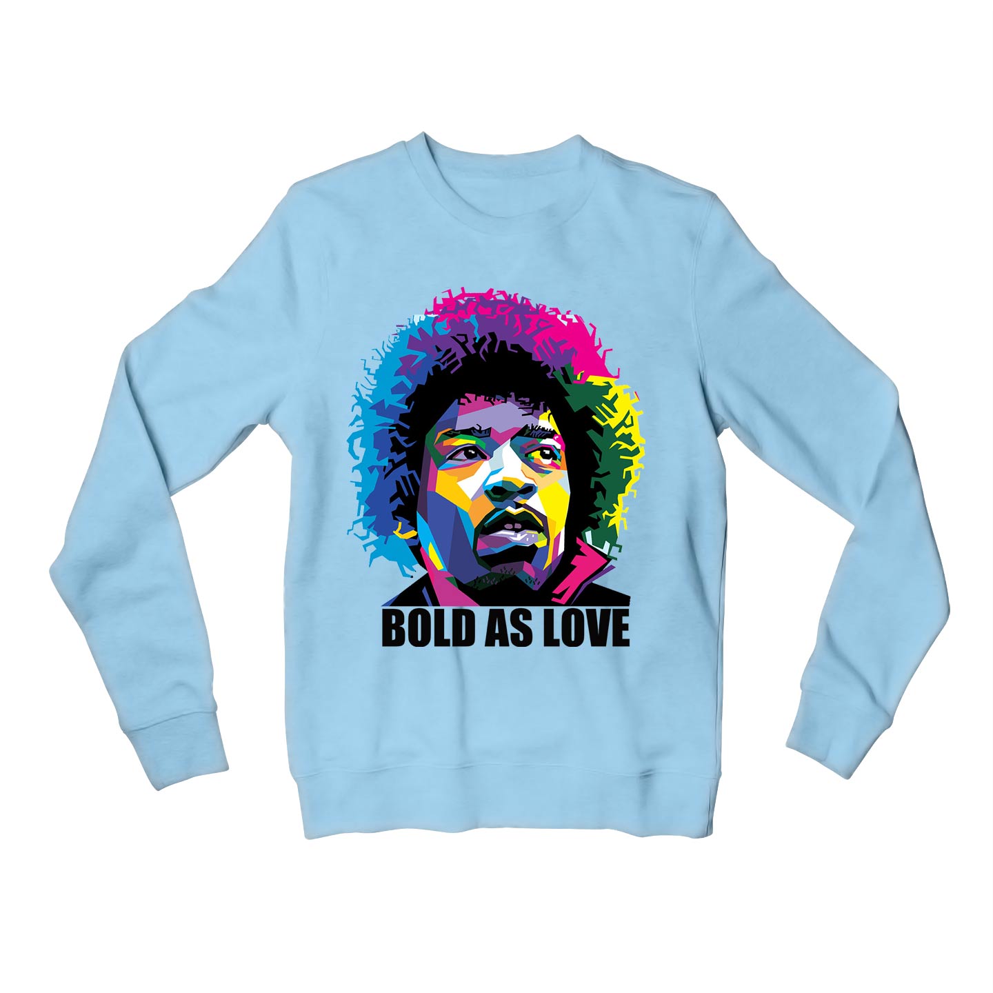 jimi hendrix bold as love sweatshirt upper winterwear music band buy online united states of america usa the banyan tee tbt men women girls boys unisex baby blue