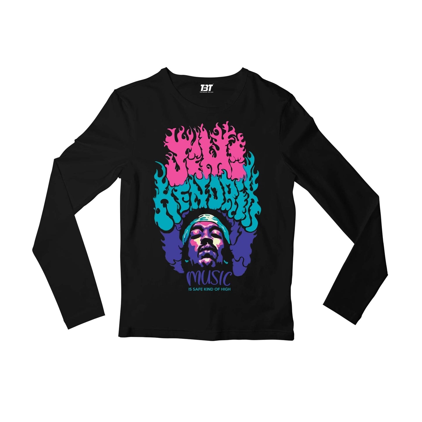 jimi hendrix safe kind of high full sleeves long sleeves music band buy online india the banyan tee tbt men women girls boys unisex black