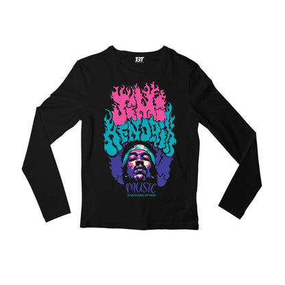jimi hendrix safe kind of high full sleeves long sleeves music band buy online india the banyan tee tbt men women girls boys unisex black