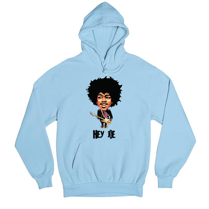 jimi hendrix hey joe hoodie hooded sweatshirt winterwear music band buy online united states usa the banyan tee tbt men women girls boys unisex baby blue