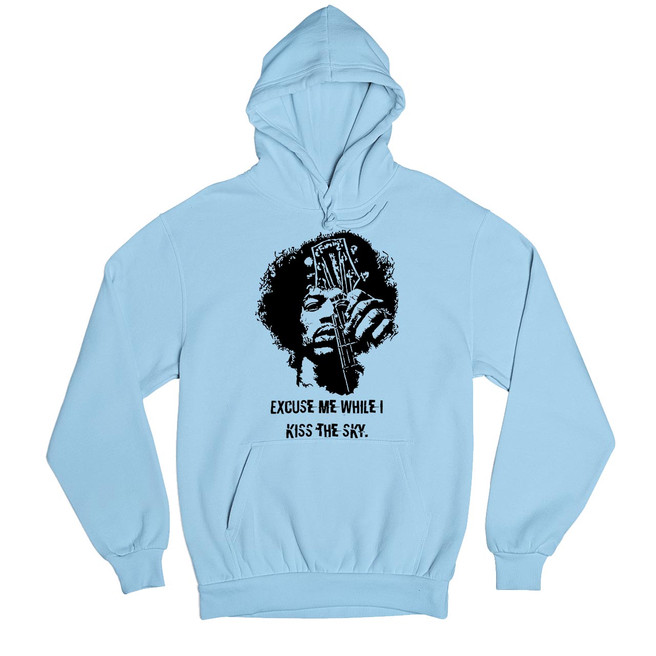 jimi hendrix kiss the sky hoodie hooded sweatshirt winterwear music band buy online united states usa the banyan tee tbt men women girls boys unisex baby blue