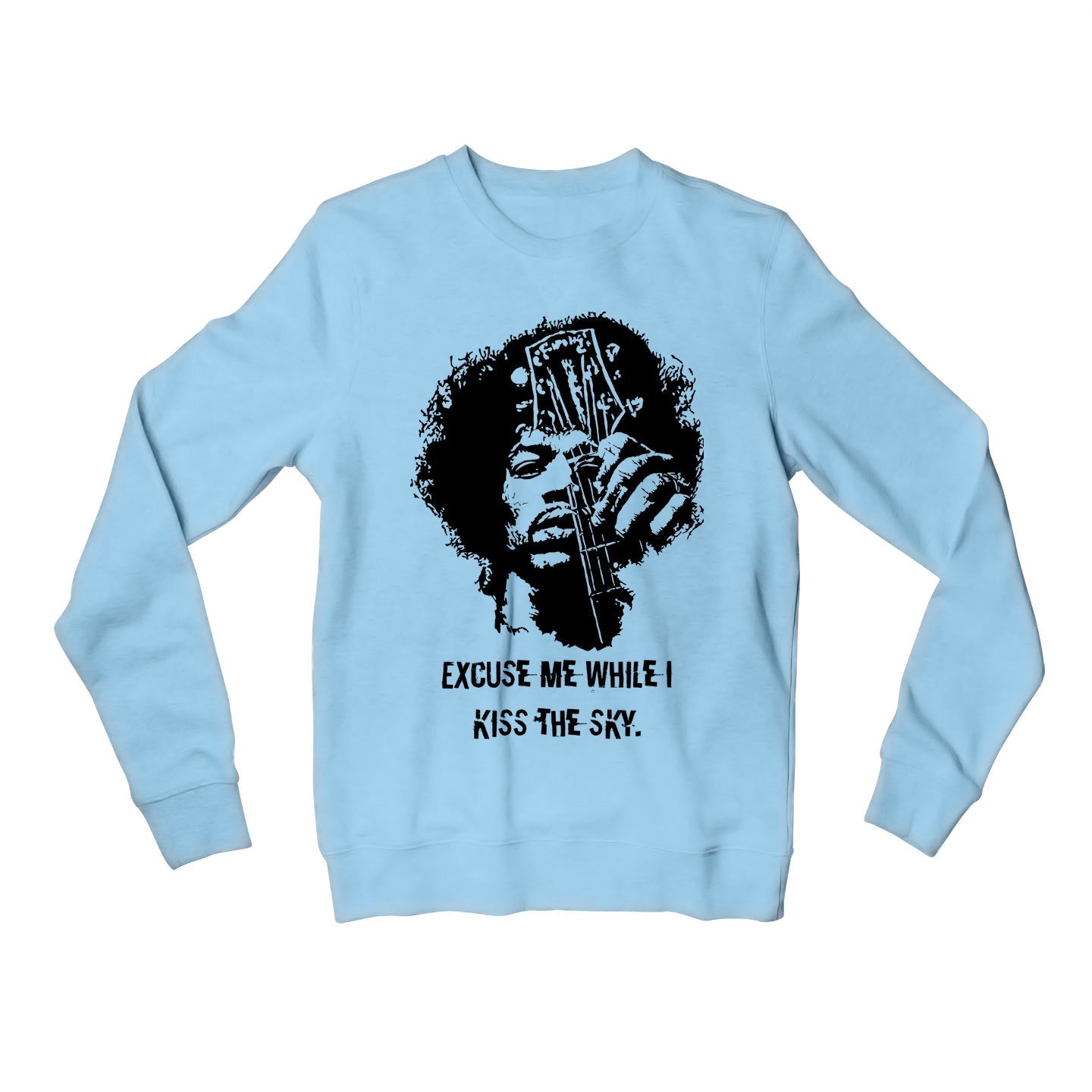 jimi hendrix kiss the sky sweatshirt upper winterwear music band buy online united states of america usa the banyan tee tbt men women girls boys unisex baby blue