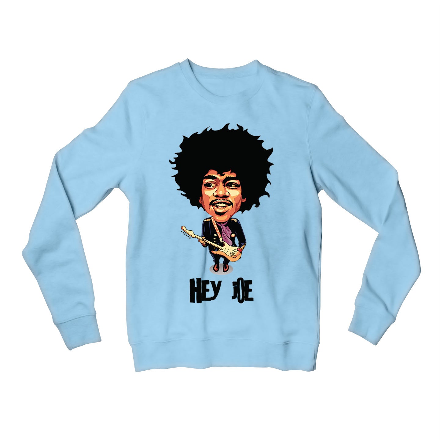 jimi hendrix hey joe sweatshirt upper winterwear music band buy online united states of america usa the banyan tee tbt men women girls boys unisex baby blue