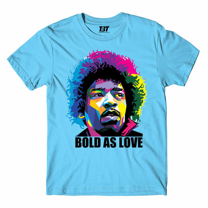 jimi hendrix bold as love t-shirt music band buy online united states of america usa the banyan tee tbt men women girls boys unisex sky blue