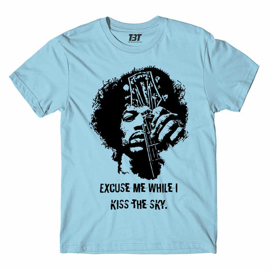 jimi hendrix kiss the sky t-shirt music band buy online usa united states the banyan tee tbt men women girls boys unisex ocean blue