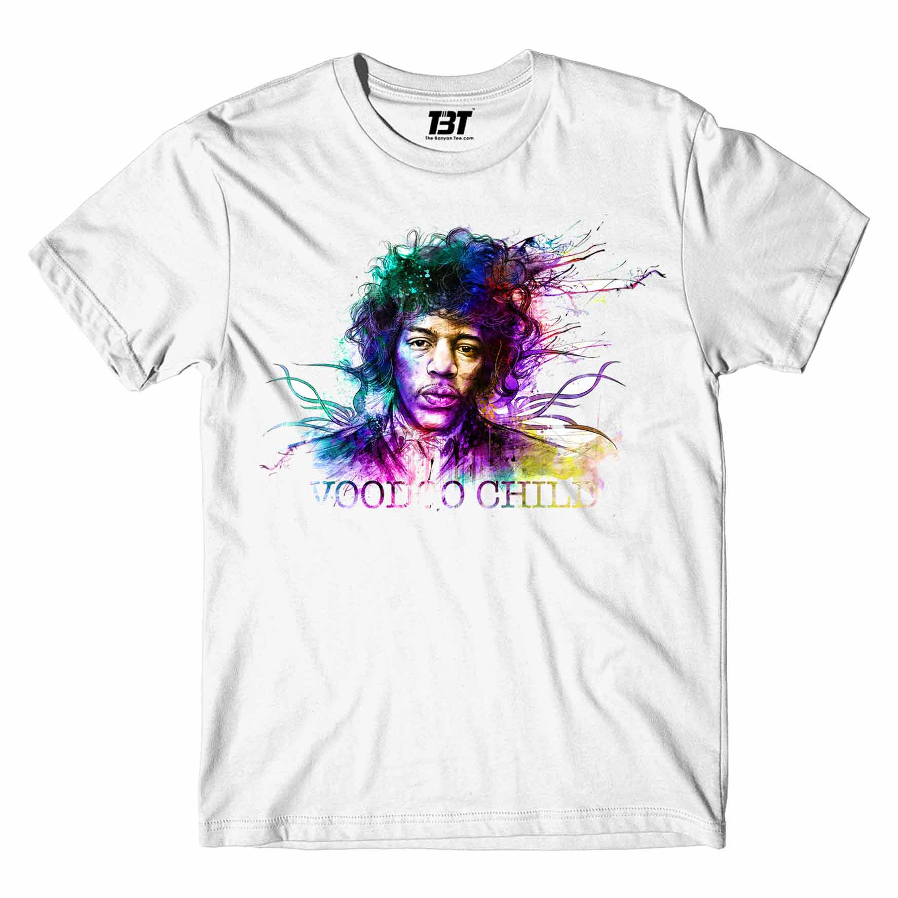 jimi hendrix voodoo child t-shirt music band buy online usa united states the banyan tee tbt men women girls boys unisex white