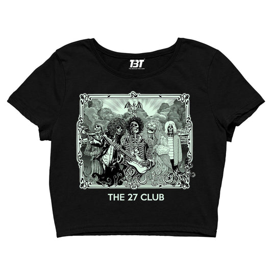 jimi hendrix the 27 club crop top music band buy online united states of america usa the banyan tee tbt men women girls boys unisex black