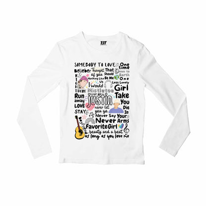 justin bieber bieber beats full sleeves long sleeves music band buy online india the banyan tee tbt men women girls boys unisex white