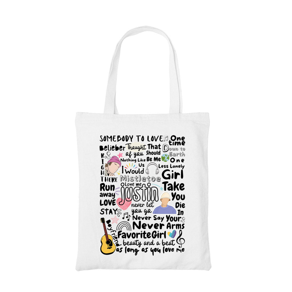 justin bieber bieber beats tote bag cotton printed music band buy online united states usa the banyan tee tbt men women girls boys unisex