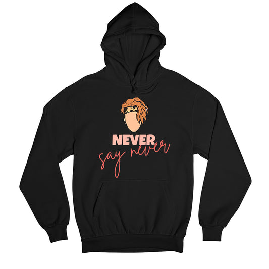 justin bieber never say never hoodie hooded sweatshirt winterwear music band buy online usa united states of america the banyan tee tbt men women girls boys unisex black