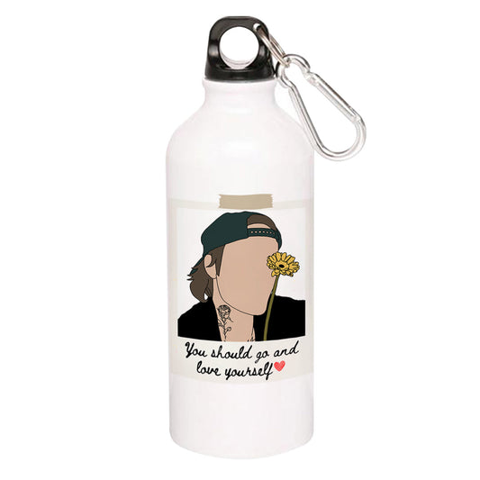 justin bieber love yourself sipper steel water bottle flask gym shaker music band buy online india the banyan tee tbt men women girls boys unisex