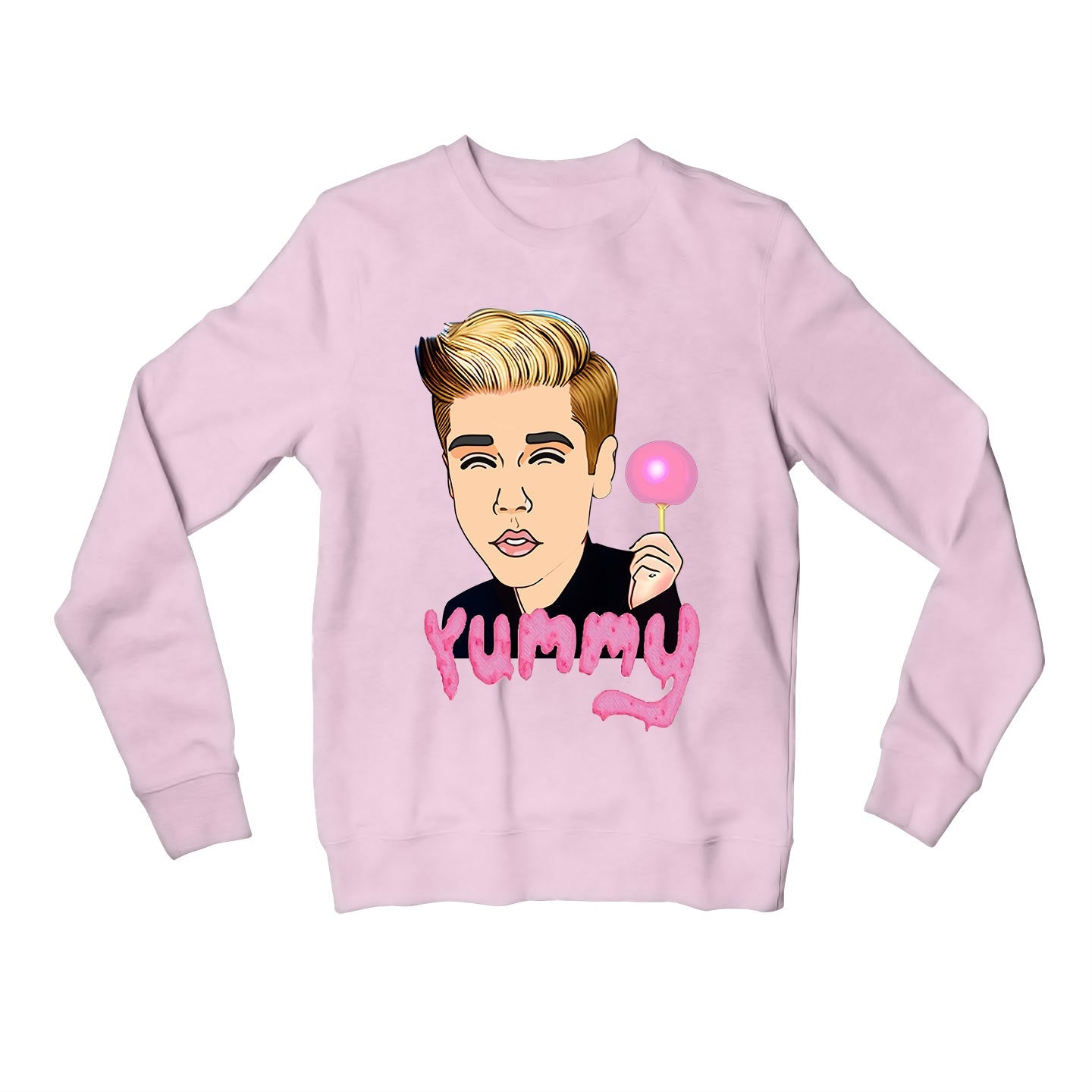 justin bieber yummy sweatshirt upper winterwear music band buy online united states usa the banyan tee tbt men women girls boys unisex baby pink