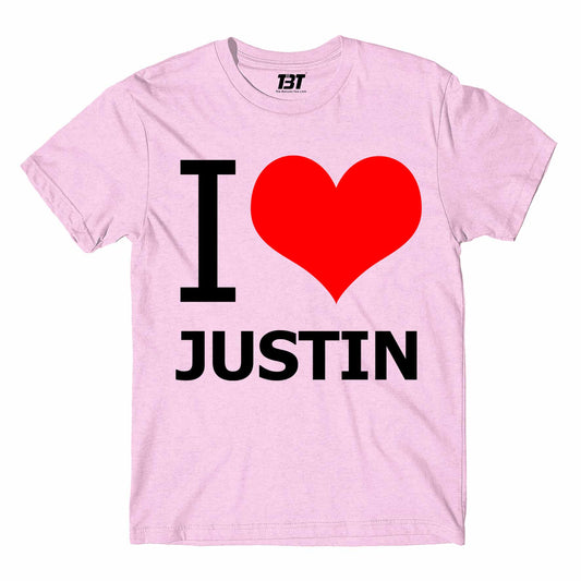 justin bieber i love justin t-shirt music band buy online usa united states the banyan tee tbt men women girls boys unisex white