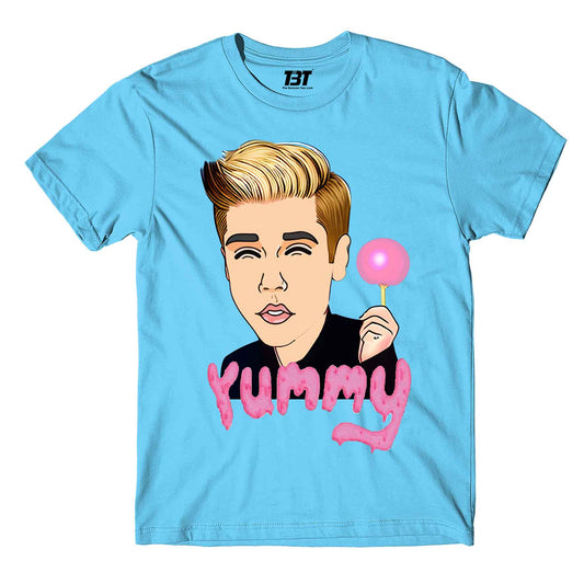 justin bieber yummy t-shirt music band buy online united states of america usa the banyan tee tbt men women girls boys unisex sky blue