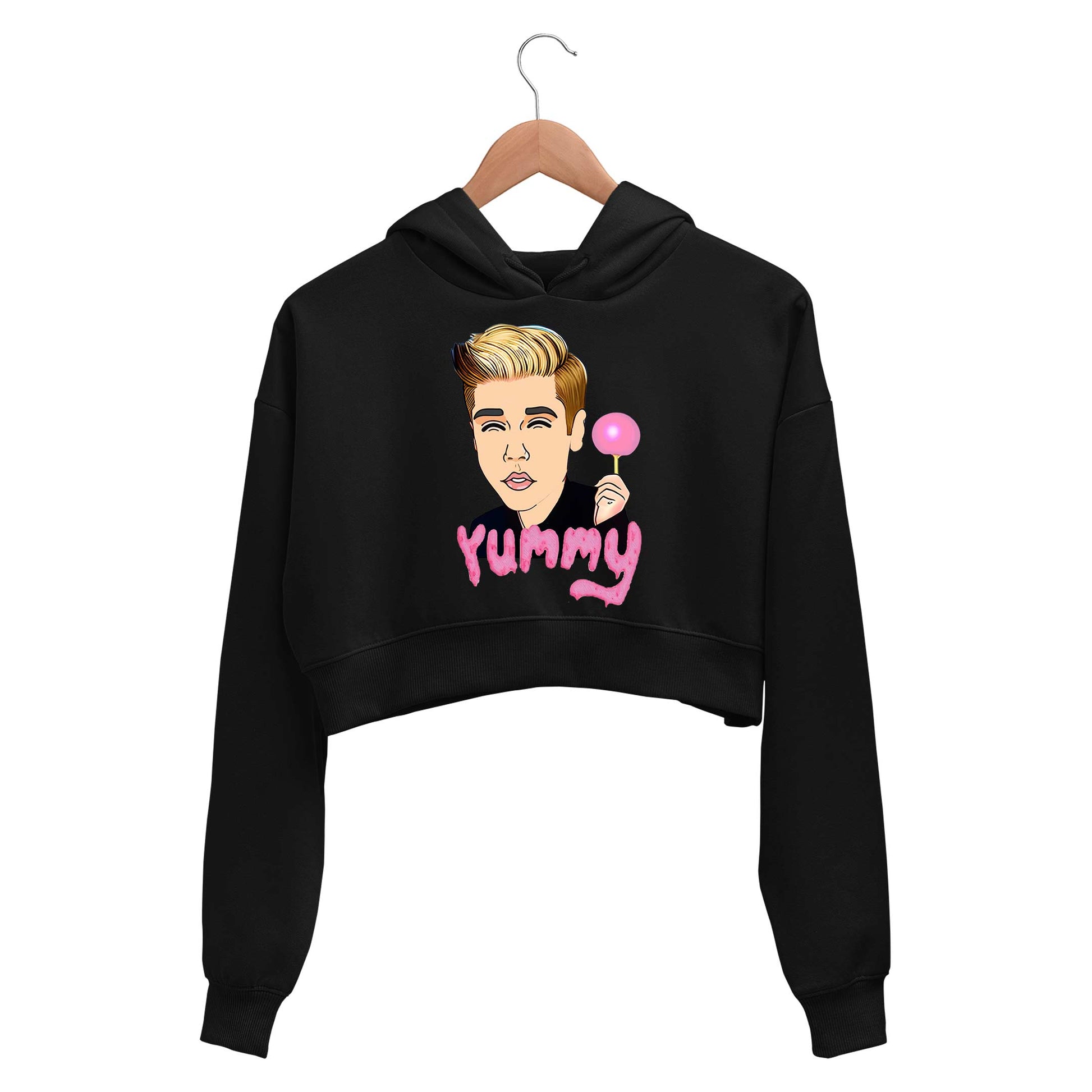 justin bieber yummy crop hoodie hooded sweatshirt upper winterwear music band buy online india the banyan tee tbt men women girls boys unisex black