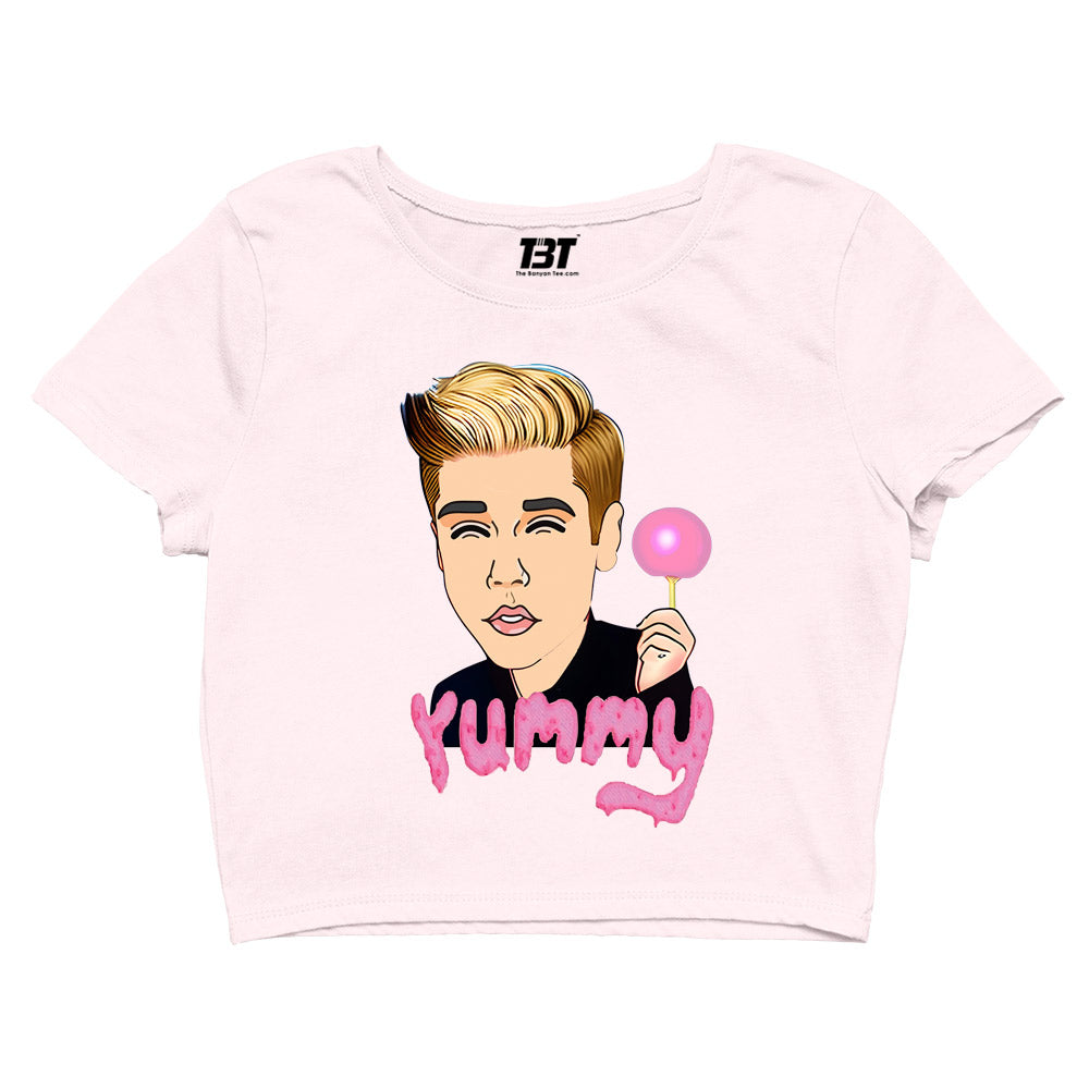 justin bieber yummy crop top music band buy online united states of america usa the banyan tee tbt men women girls boys unisex sky blue