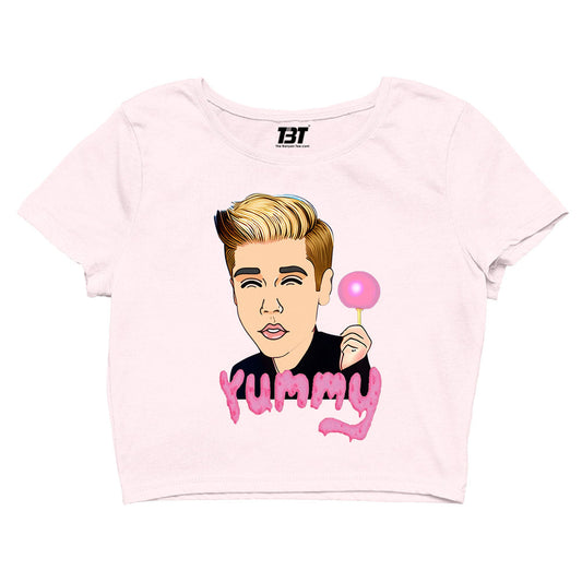 justin bieber yummy crop top music band buy online united states of america usa the banyan tee tbt men women girls boys unisex sky blue