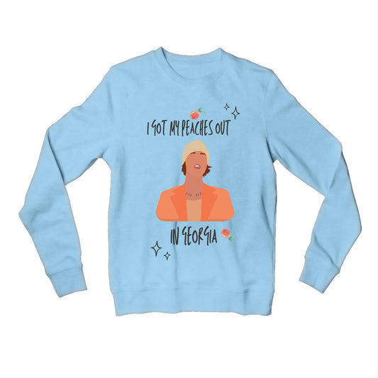 justin bieber peaches sweatshirt upper winterwear music band buy online united states usa the banyan tee tbt men women girls boys unisex baby blue