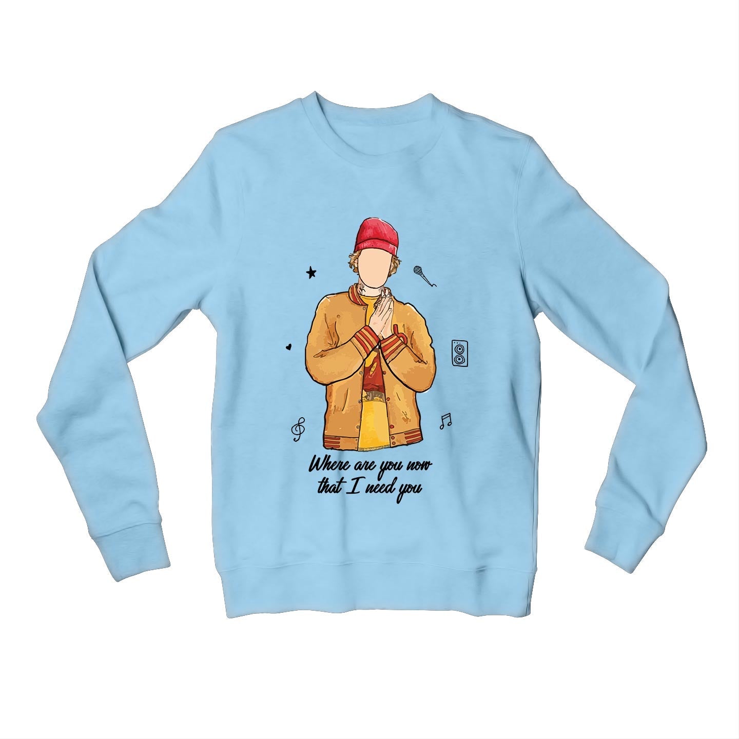 justin bieber where are you now sweatshirt upper winterwear music band buy online united states usa the banyan tee tbt men women girls boys unisex baby blue