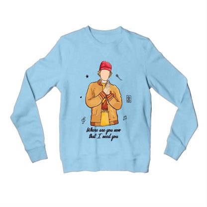 justin bieber where are you now sweatshirt upper winterwear music band buy online united states usa the banyan tee tbt men women girls boys unisex baby blue