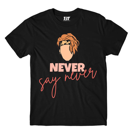 justin bieber never say never t-shirt music band buy online united states of america usa the banyan tee tbt men women girls boys unisex black