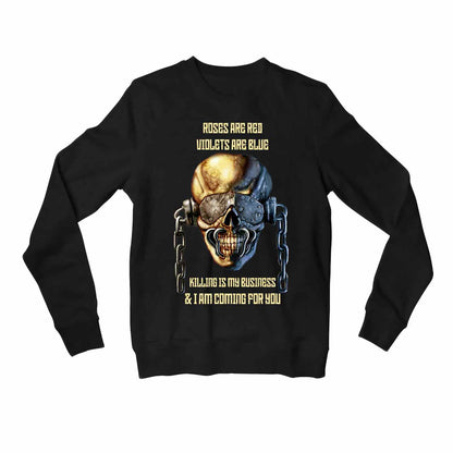 megadeth killing is my business sweatshirt upper winterwear music band buy online united states usa the banyan tee tbt men women girls boys unisex black