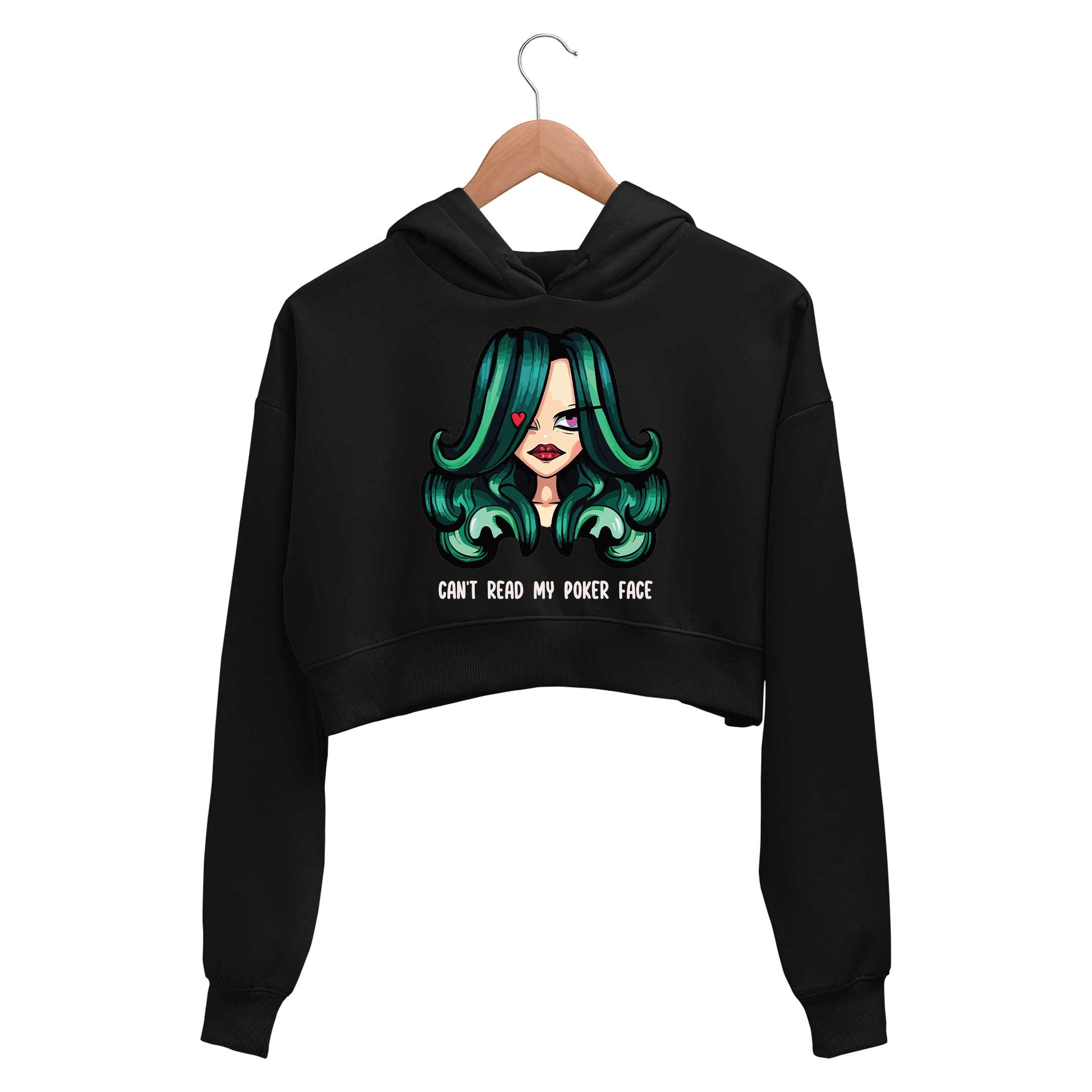 lady gaga poker face crop hoodie hooded sweatshirt upper winterwear music band buy online india the banyan tee tbt men women girls boys unisex black