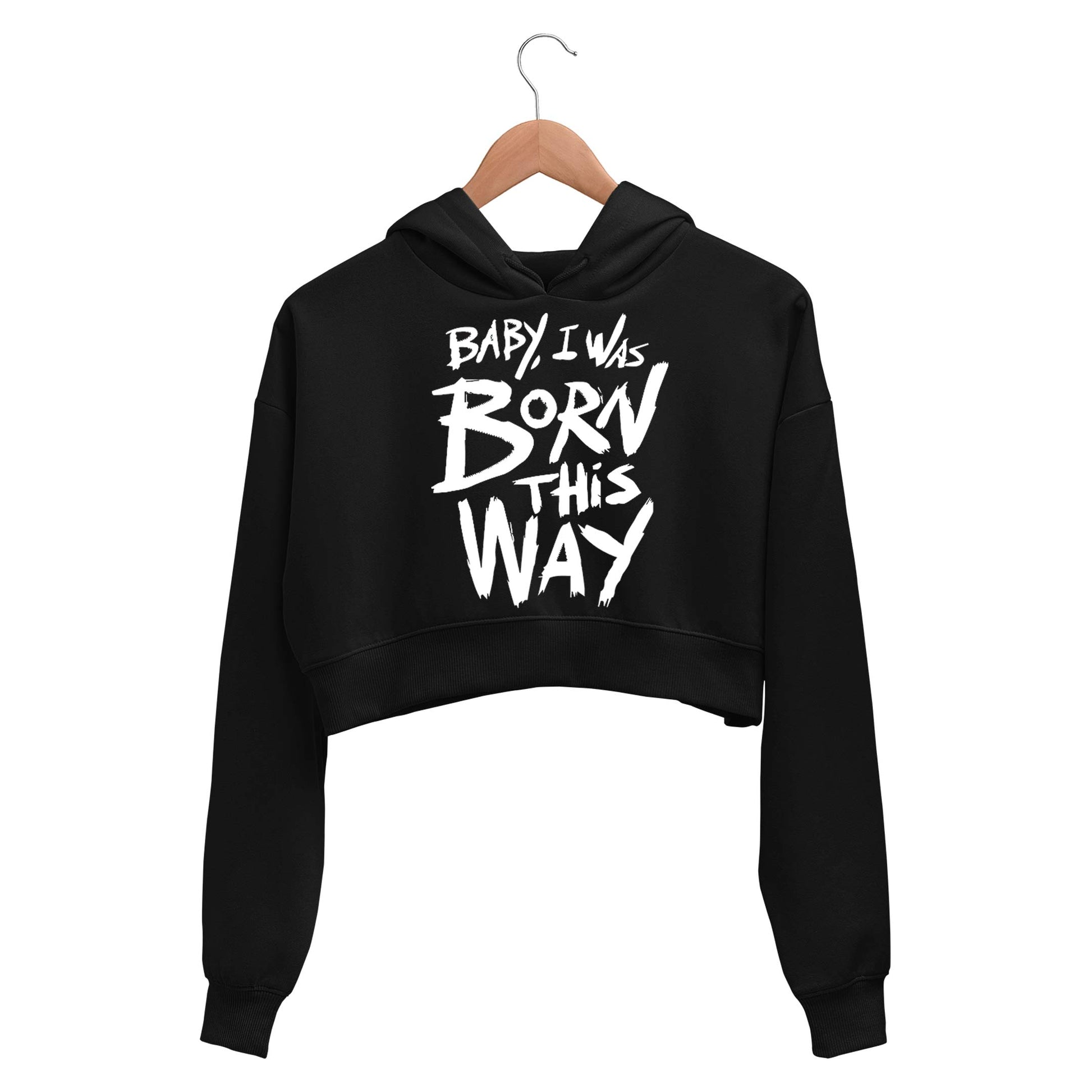lady gaga stupid love crop hoodie hooded sweatshirt upper winterwear music band buy online india the banyan tee tbt men women girls boys unisex black