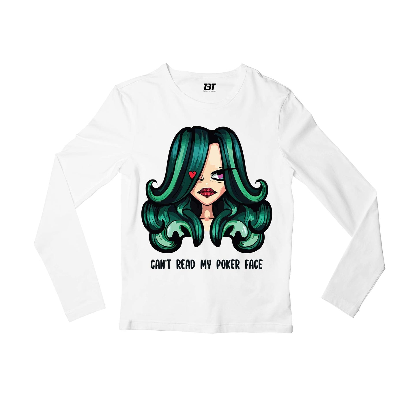 lady gaga poker face full sleeves long sleeves music band buy online india the banyan tee tbt men women girls boys unisex white