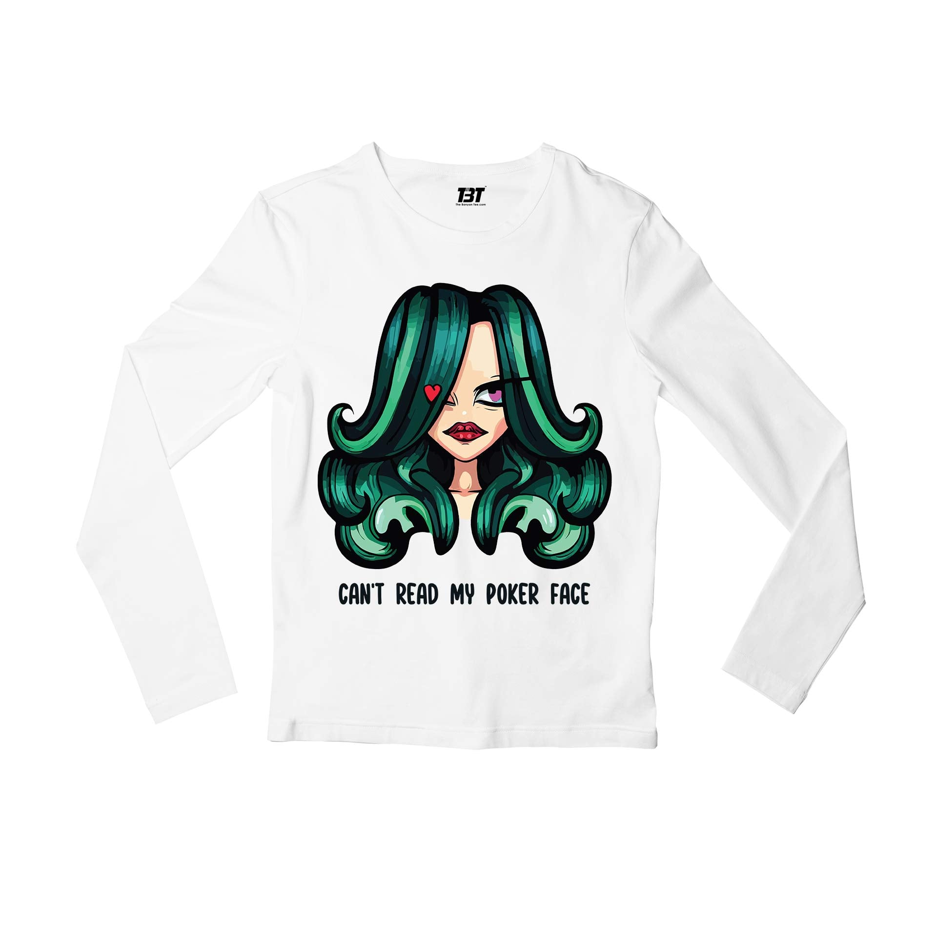 lady gaga poker face full sleeves long sleeves music band buy online india the banyan tee tbt men women girls boys unisex white