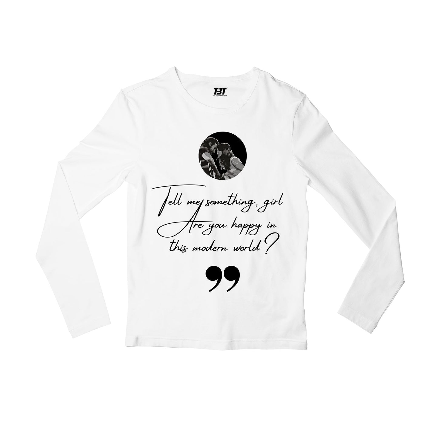 lady gaga shallow full sleeves long sleeves music band buy online india the banyan tee tbt men women girls boys unisex white