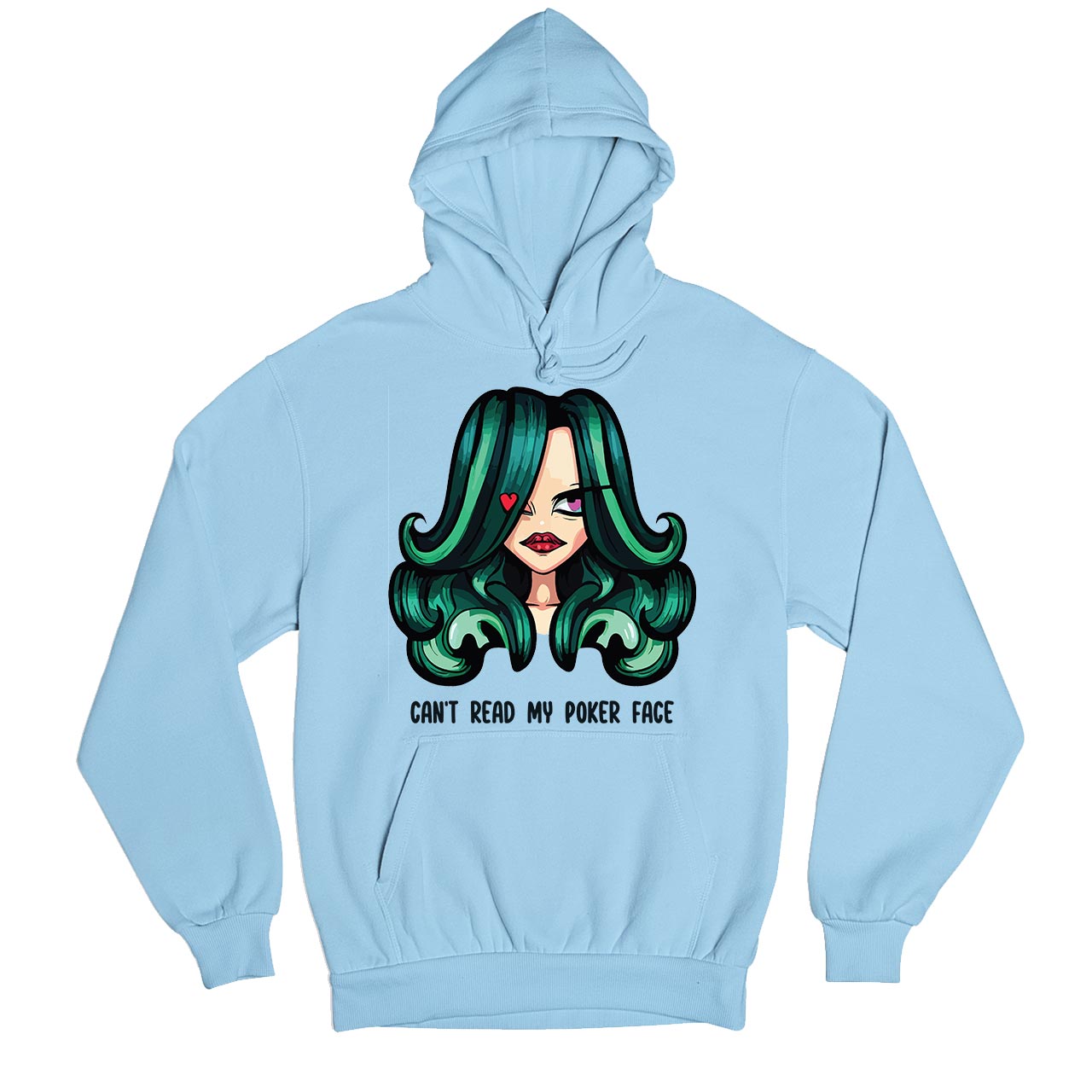 lady gaga poker face hoodie hooded sweatshirt winterwear music band buy online usa united states of america the banyan tee tbt men women girls boys unisex baby blue